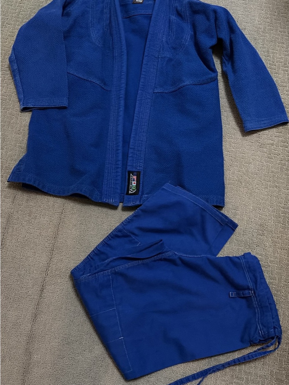 Men's blue Proma BJJ Brazilian jiu jitsu gi uniform set A2 set top bottom pants